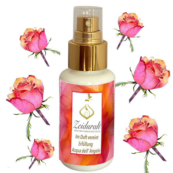 „Acqua dell’ Angelo Aura-Duft – sinnlicher Duft der Liebe und Transformation mit Safran, Kakao und Vetiver Gold, inspiriert von Sonne und Mond.“