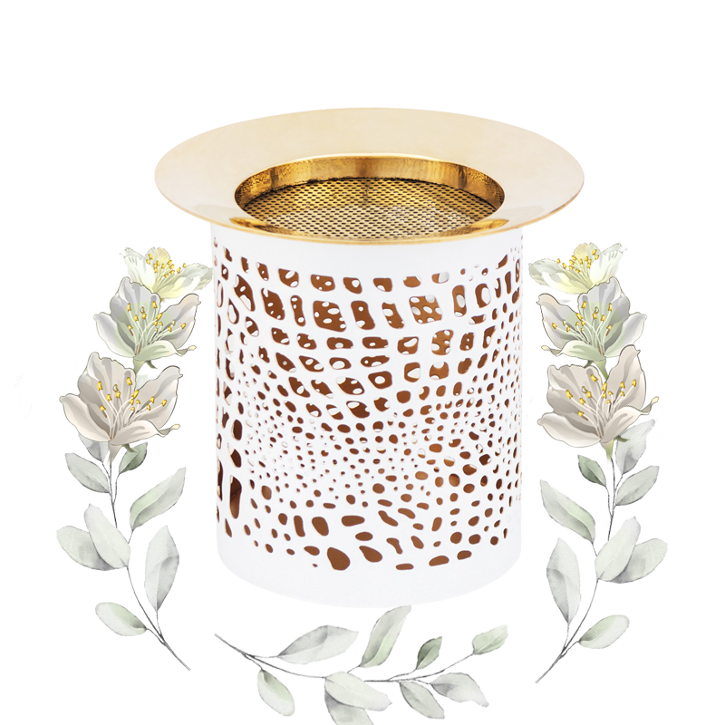 Produktbild Stövchen Blume Gold Räucher Gefäße Zeidurah